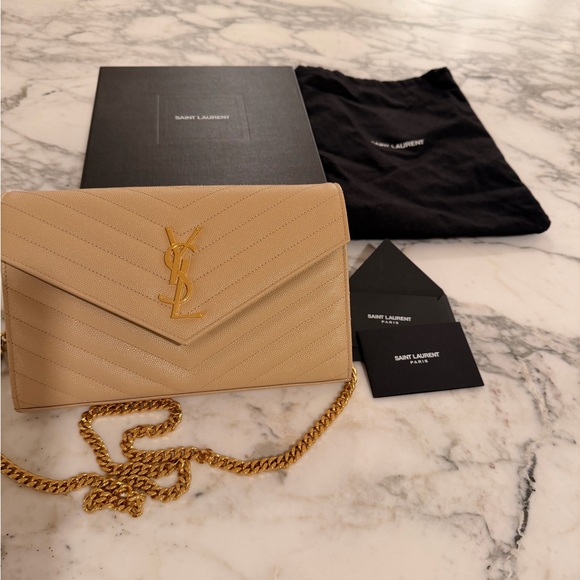 Yves Saint Laurent Handbags - Saint Laurent Classic Cassandre Chain Wallet